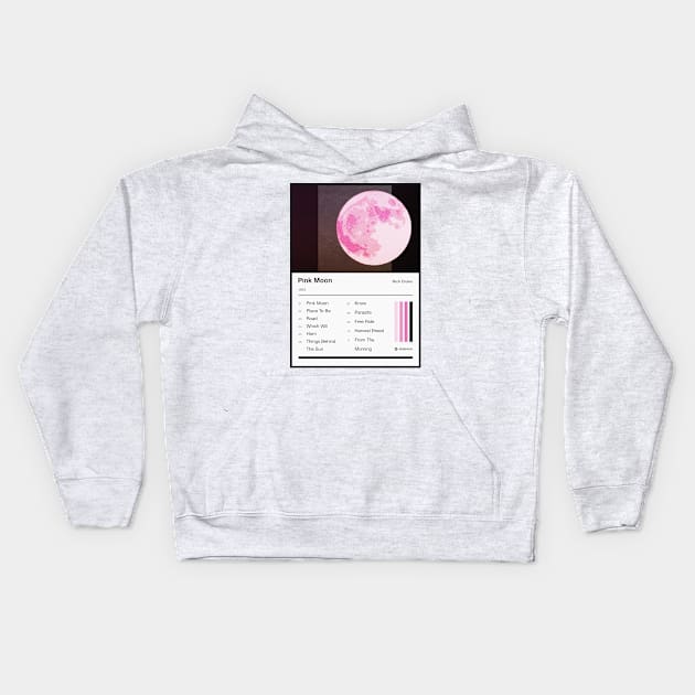 Pink Moon Tracklist Kids Hoodie by fantanamobay@gmail.com